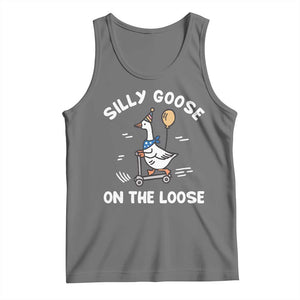 Funny Silly Goose Tank Top Goose On The Loose Animal Humor TS10 Black Heather Print Your Wear