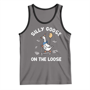 Funny Silly Goose Tank Top Goose On The Loose Animal Humor TS10 Deep Heather Black Print Your Wear