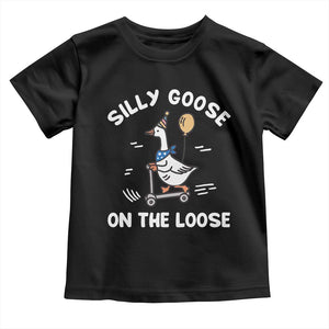 Funny Silly Goose Toddler T Shirt Goose On The Loose Animal Humor TS10 Black Print Your Wear