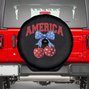 America Cherry Coquette Bow Spare Tire Cover 4th of July Patriotic TS10 Black Print Your Wear