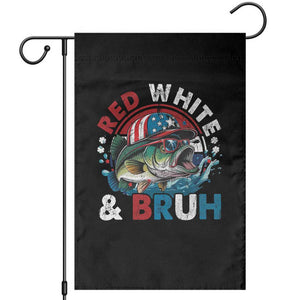 Funny Fishing Garden Flag Red White Bruh Fisherman Gift American Flag TS10 Black Print Your Wear