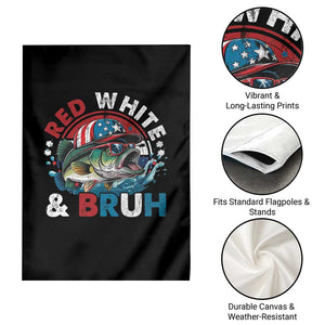 Funny Fishing Garden Flag Red White Bruh Fisherman Gift American Flag TS10 Print Your Wear