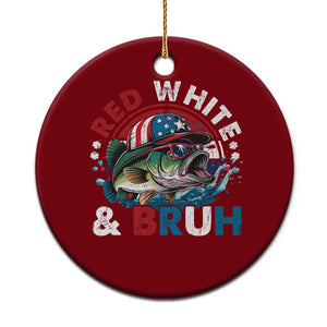 Funny Fishing Ceramic Ornament Red White Bruh Fisherman Gift American Flag TS10 1pc Red Print Your Wear