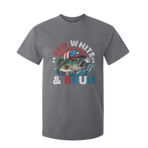 Funny Fishing T Shirt For Kid Red White Bruh Fisherman Gift American Flag TS10 Charcoal Print Your Wear