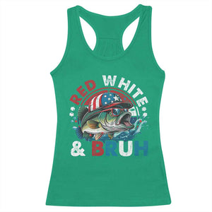 Funny Fishing Racerback Tank Top Red White Bruh Fisherman Gift American Flag TS10 Irish Green Print Your Wear