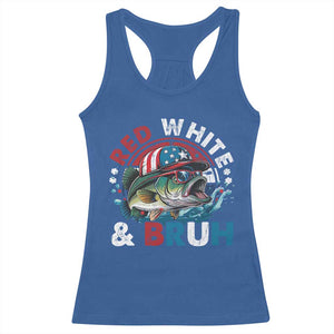 Funny Fishing Racerback Tank Top Red White Bruh Fisherman Gift American Flag TS10 Royal Blue Print Your Wear