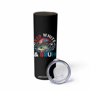 Funny Fishing Skinny Tumbler Red White Bruh Fisherman Gift American Flag TS10 Print Your Wear