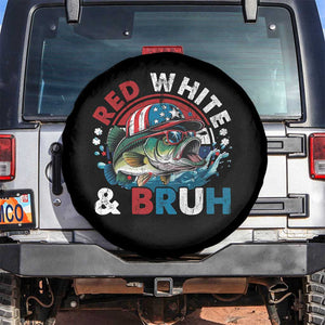 Funny Fishing Spare Tire Cover Red White Bruh Fisherman Gift American Flag TS10 No hole Black Print Your Wear