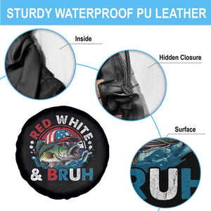 Funny Fishing Spare Tire Cover Red White Bruh Fisherman Gift American Flag TS10 Print Your Wear