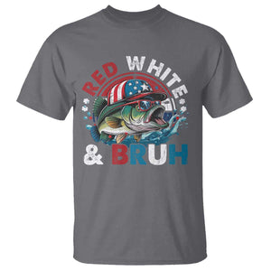 Funny Fishing T Shirt Red White Bruh Fisherman Gift American Flag TS10 Charcoal Print Your Wear