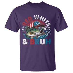 Funny Fishing T Shirt Red White Bruh Fisherman Gift American Flag TS10 Purple Print Your Wear