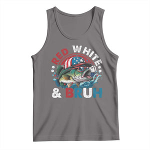 Funny Fishing Tank Top Red White Bruh Fisherman Gift American Flag TS10 Deep Heather Print Your Wear
