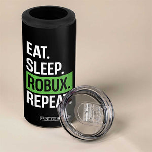 Eat Sleep Roblox Repeat 4 in 1 Can Cooler Tumbler Funny Video Game Lovers Gamers