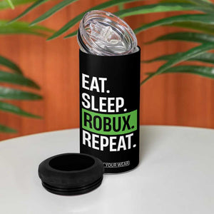 Eat Sleep Roblox Repeat 4 in 1 Can Cooler Tumbler Funny Video Game Lovers Gamers