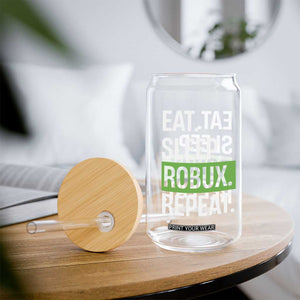 Eat Sleep Roblox Repeat Glass Can Funny Video Game Lovers Gamers