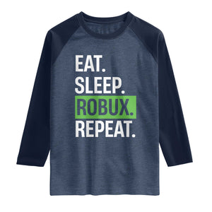 Eat Sleep Roblox Repeat Raglan Shirt Funny Video Game Lovers Gamers