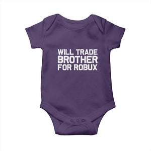 Will Trade Brother For Robux Baby Onesie Funny Sibling Video Game Lovers Gamers
