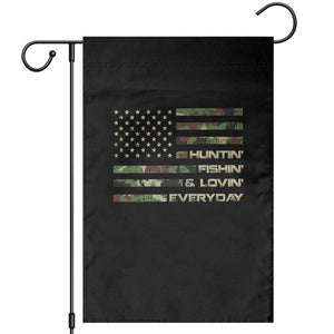Hunting Fishing Loving Garden Flag Hunter Fisher Camo American Flag