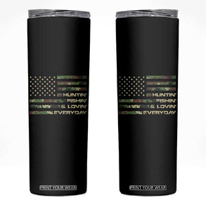 Hunting Fishing Loving Skinny Tumbler Hunter Fisher Camo American Flag