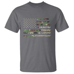 Hunting Fishing Loving T Shirt Hunter Fisher Camo American Flag