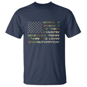 Hunting Fishing Loving T Shirt Hunter Fisher Camo American Flag