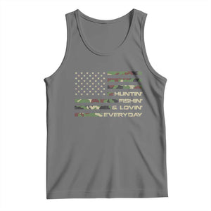 Hunting Fishing Loving Tank Top Hunter Fisher Camo American Flag