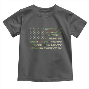 Hunting Fishing Loving Toddler T Shirt Hunter Fisher Camo American Flag