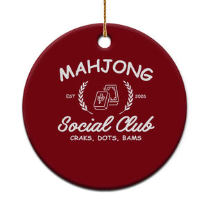 Funny Mahjong Social Club Ceramic Ornament Craks Dots Bams Mahjong Player Game Lovers TS10 1pc Red Print Your Wear