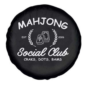 Funny Mahjong Social Club Spare Tire Cover Craks Dots Bams Mahjong Player Game Lovers TS10 Print Your Wear