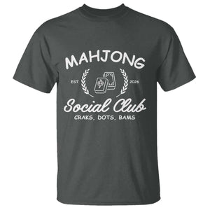 Funny Mahjong Social Club T Shirt Craks Dots Bams Mahjong Player Game Lovers TS10 Dark Heather Print Your Wear