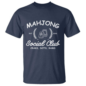 Funny Mahjong Social Club T Shirt Craks Dots Bams Mahjong Player Game Lovers TS10 Navy Print Your Wear