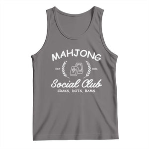Funny Mahjong Social Club Tank Top Craks Dots Bams Mahjong Player Game Lovers TS10 Deep Heather Print Your Wear
