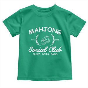 Funny Mahjong Social Club Toddler T Shirt Craks Dots Bams Mahjong Player Game Lovers TS10 Irish Green Print Your Wear