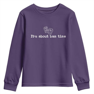 Funny Its About Bam Time Mahjong Players Youth Sweatshirt TS10 Purple Print Your Wear