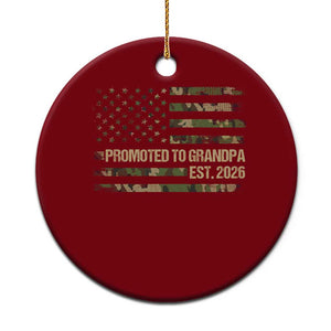 Promoted To Grandpa Est. 2026 Ceramic Ornament Retro Camo American Flag TS10 1pc Red Print Your Wear