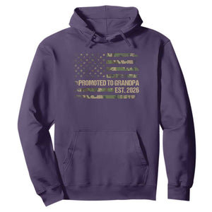 Promoted To Grandpa Est. 2026 Hoodie Retro Camo American Flag TS10 Purple Print Your Wear
