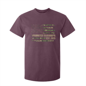 Promoted To Grandpa Est. 2026 T Shirt For Kid Retro Camo American Flag TS10 Maroon Print Your Wear