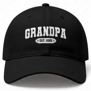 Grandpa Est 2026 Baseball Cap Promoted To Grandpa Paternity Fathers Day TS10 Print Your Wear