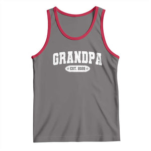 Grandpa Est 2026 Tank Top Promoted To Grandpa Paternity Fathers Day TS10 Deep Heather Red Print Your Wear
