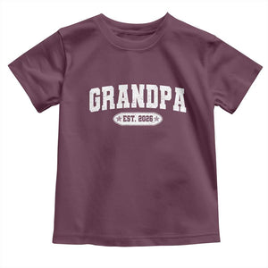 Grandpa Est 2026 Toddler T Shirt Promoted To Grandpa Paternity Fathers Day TS10 Maroon Print Your Wear