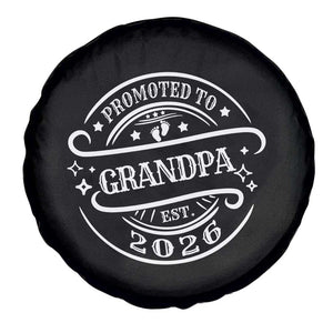Promoted To Grandpa Est. 2026 Spare Tire Cover Grandparents Baby Announcement Fathers Day TS10 Print Your Wear