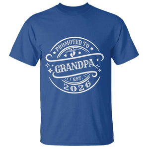 Promoted To Grandpa Est. 2026 T Shirt Grandparents Baby Announcement Fathers Day TS10 Royal Blue Print Your Wear