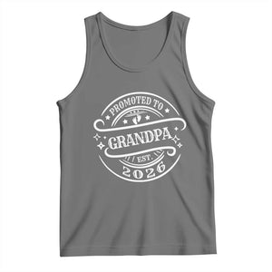 Promoted To Grandpa Est. 2026 Tank Top Grandparents Baby Announcement Fathers Day TS10 Black Heather Print Your Wear