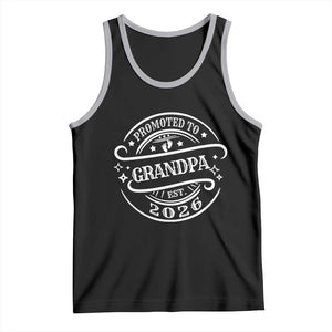 Promoted To Grandpa Est. 2026 Tank Top Grandparents Baby Announcement Fathers Day TS10 Black Athletic Heather Print Your Wear