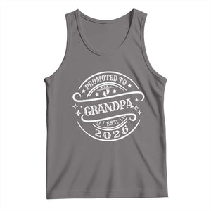 Promoted To Grandpa Est. 2026 Tank Top Grandparents Baby Announcement Fathers Day TS10 Deep Heather Print Your Wear