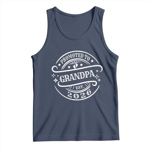 Promoted To Grandpa Est. 2026 Tank Top Grandparents Baby Announcement Fathers Day TS10 Navy Print Your Wear