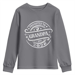 Promoted To Grandpa Est. 2026 Youth Sweatshirt Grandparents Baby Announcement Fathers Day TS10 Charcoal Print Your Wear