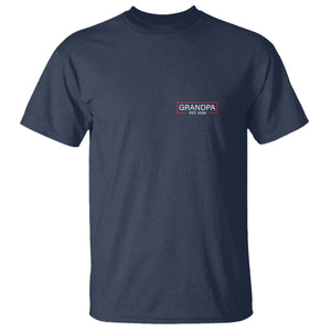 Grandpa Est 2026 T Shirt - Promoted To Grandpa Paternity Fathers Day New Grandpa Gift Tee TS10 Navy Print Your Wear