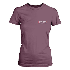 Grandpa Est 2026 T Shirt For Women Logo Promoted To Grandpa Paternity Fathers Day TS10 Maroon Print Your Wear