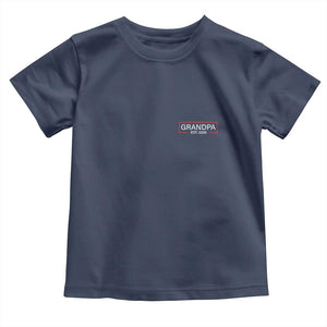 Grandpa Est 2026 Toddler T Shirt Logo Promoted To Grandpa Paternity Fathers Day TS10 Navy Print Your Wear